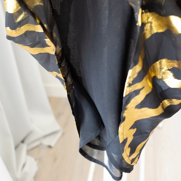 Black & Gold sleeveless blouse / tank Small - Picture 6 of 9